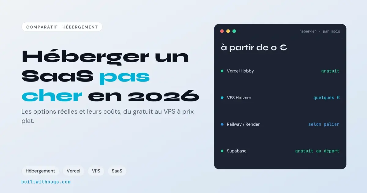 Héberger un SaaS pas cher en 2026, les options d'hébergement comparées