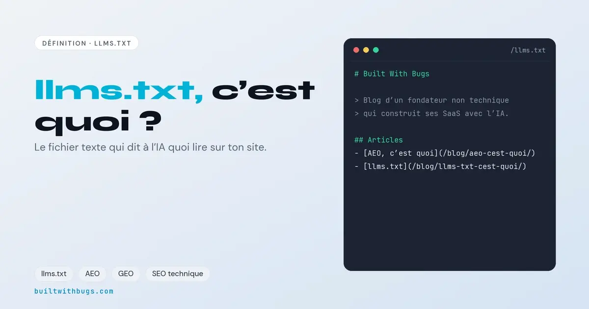 llms.txt, le fichier texte qui dit à l'IA quoi lire sur ton site