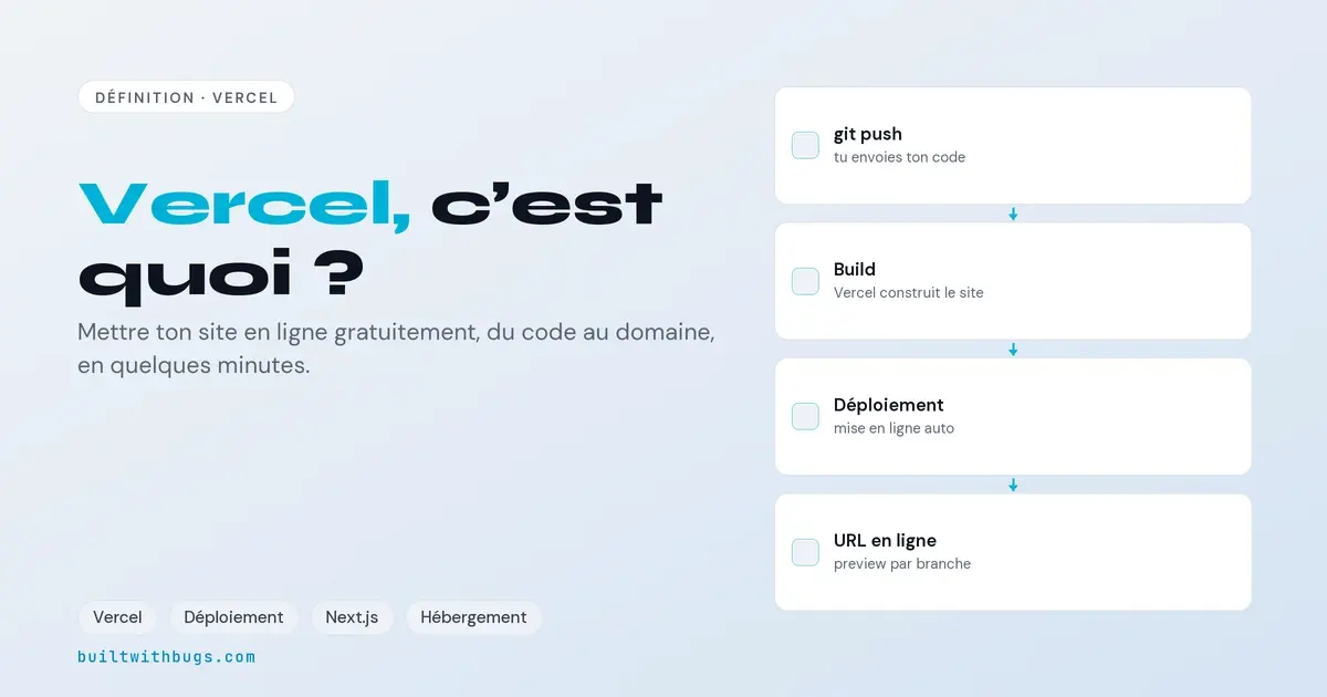 Vercel, déployer ton site en ligne gratuitement, du code au domaine