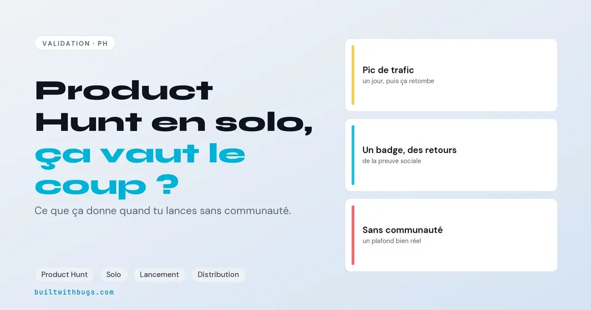 Lancer sur Product Hunt en solo sans communauté, est-ce que ça vaut le coup
