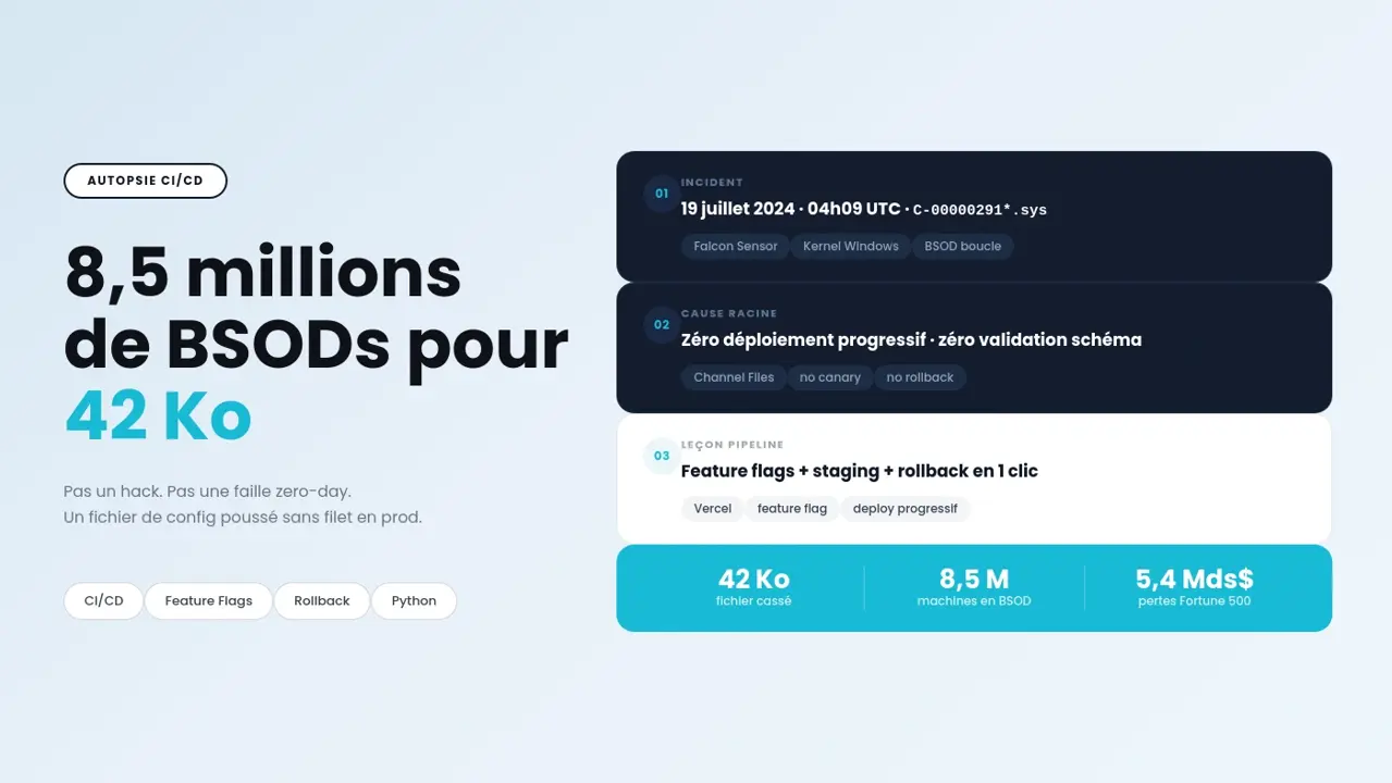 Ecran BSOD Windows illustrant la panne CrowdStrike de 2024