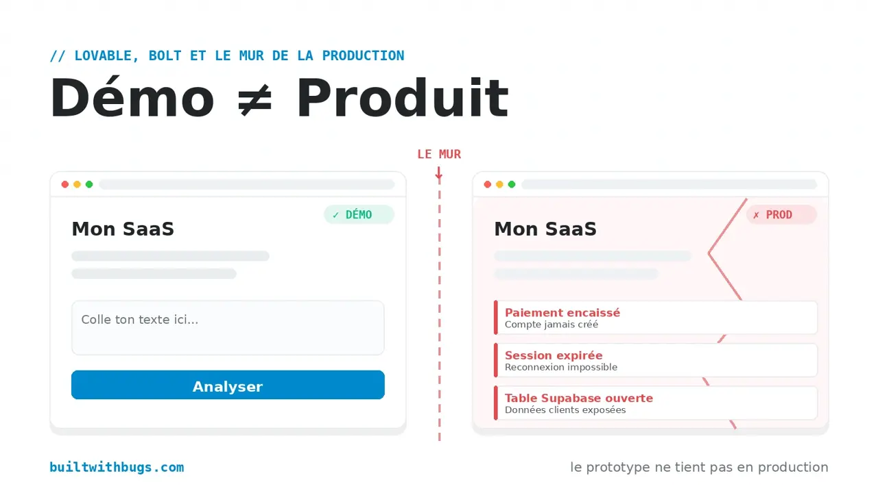 Lovable et Bolt et leurs limites pour un vrai produit en production