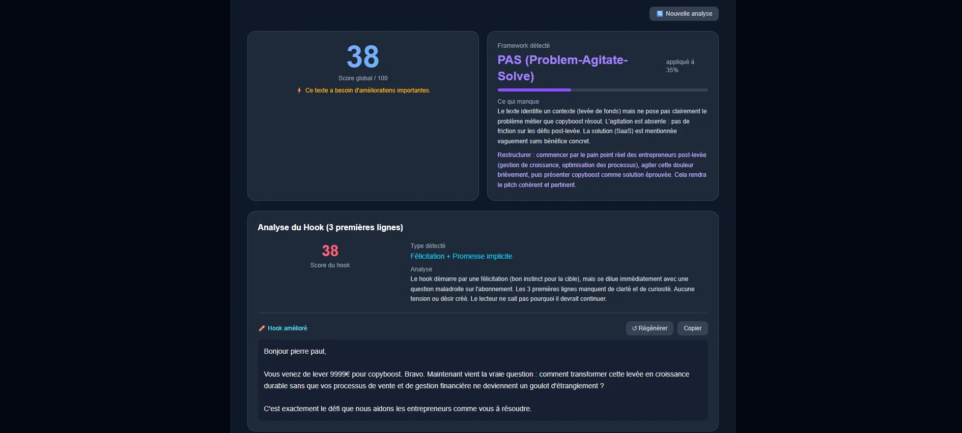 Copyboost score analyse framework persuasif copywriting