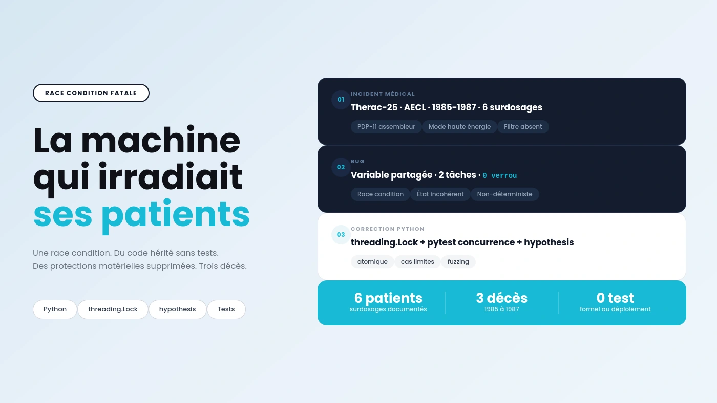 Illustration abstraite d'un écran de terminal médical avec un message d'erreur critique